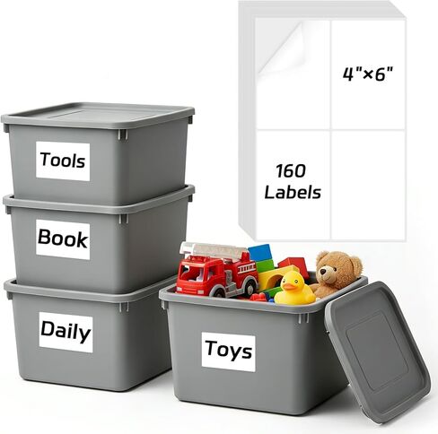 WSICSE 160 Pcs Labels for Storage Bins, 4x6 Inch Large Removable Labels for Strong Adhesive Tear Resistant No Residue Blank Labels for Organizing Home Office School Warehouse in Saudi Arabia