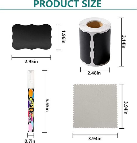 180pcs Chalkboard Labels，Erasable Reusable Blackboard Stickers with 1 Chalk Marker for Mason Jars, Craft Rooms, Weddings, Storage, Pantry Containers and Storage Bin Organize Your Home & Kitchen in Saudi Arabia