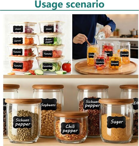 180pcs Chalkboard Labels，Erasable Reusable Blackboard Stickers with 1 Chalk Marker for Mason Jars, Craft Rooms, Weddings, Storage, Pantry Containers and Storage Bin Organize Your Home & Kitchen in Saudi Arabia