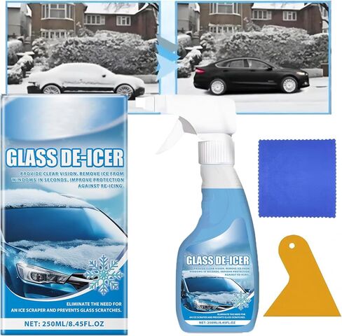 Vingtank Car Windshield Defrosting Spray, Deicer for Car Windshield, Mirrors, Locks - Prevents Re-Freezing & Scratches - 250ML in Saudi Arabia