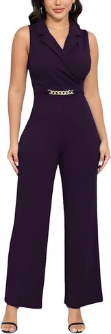 DeftSharp Women's Sexy Cocktail Party Clubwear Casual Working Rompers Long Dressy Jumpsuit in Kuwait