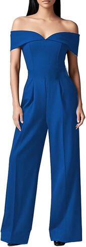 DeftSharp Women's Sexy Cocktail Party Clubwear Casual Working Rompers Long Dressy Jumpsuit in Kuwait