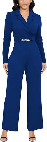 DeftSharp Women's Sexy Cocktail Party Clubwear Casual Working Rompers Long Dressy Jumpsuit in Kuwait