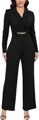 DeftSharp Women's Sexy Cocktail Party Clubwear Casual Working Rompers Long Dressy Jumpsuit in Kuwait