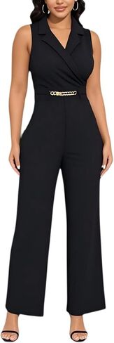 DeftSharp Women's Sexy Cocktail Party Clubwear Casual Working Rompers Long Dressy Jumpsuit in Kuwait