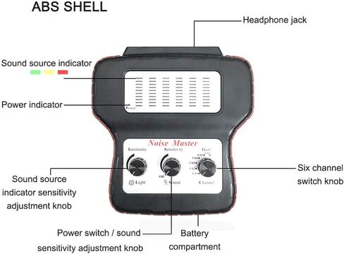 Chassis Ears Electronic Stethoscope Diagnostic Kit, 6 Channel Car Engine Noise Finder Sound Detector Tester Tool Set with Headphones, Electronic Ears Automotive in Saudi Arabia