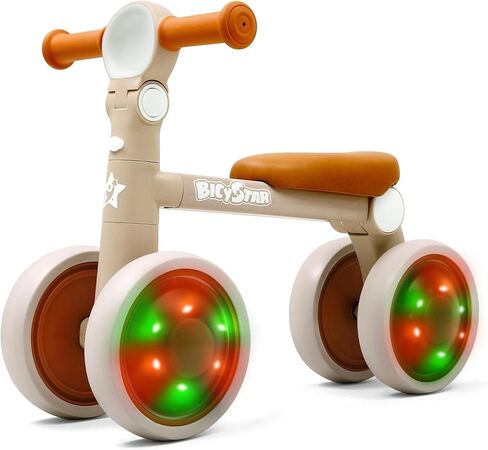 Baby Balance Bike with Adjustable Handlebars, Rear Wheel, Colorful Lighting, Best Gift for 10-30 Months in Saudi Arabia