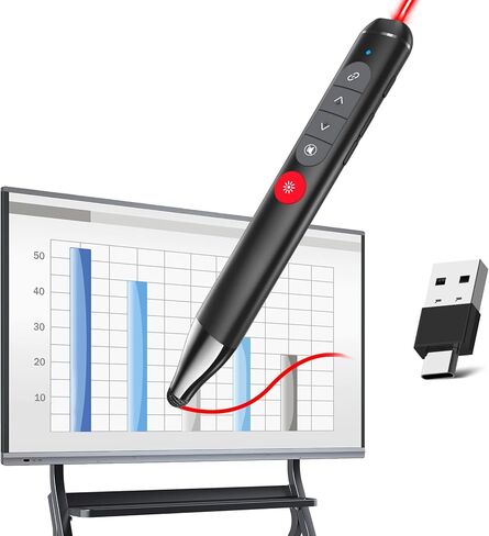 [for Touch Screen] Presentation Clicker with Stylus Pen & Laser Pointer Promethean Board Pen for Touch Screen Smart Board Smartboard Clicker Remote, Wireless Presenter Remote for Android/Windows/Mac in Kuwait