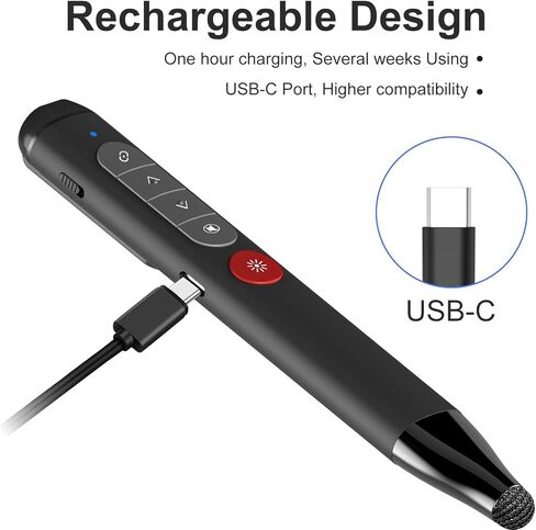 [for Touch Screen] Presentation Clicker with Stylus Pen & Laser Pointer Promethean Board Pen for Touch Screen Smart Board Smartboard Clicker Remote, Wireless Presenter Remote for Android/Windows/Mac in Kuwait