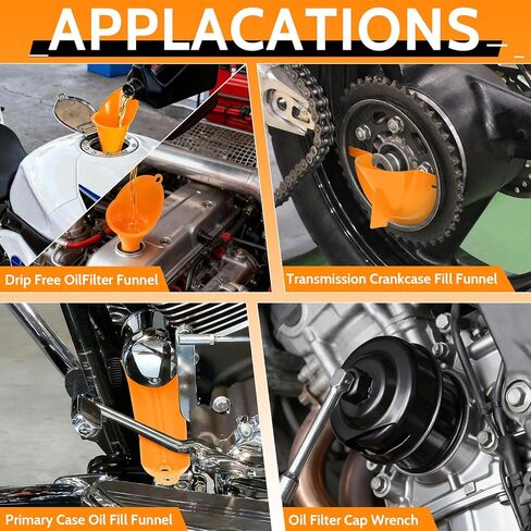 Oil Change Kit Compatible with Harley-Davidson, Complete Motorcycle Oil Change Tool Set with Filter Cap Wrench, Fill Tools & 30Pcs O-Rings in Saudi Arabia