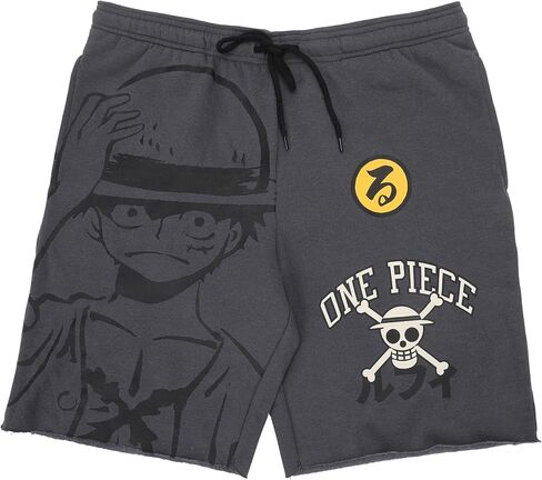 Bioworld One Piece Luffy & Logo Men’s Gray Sleep Pajama Shorts in Saudi Arabia