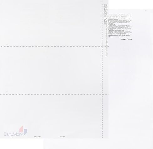 2025 NEC Blank 3-Up Laser Tax Form, with 1 Copy B Recipient Back Instructions, 50 Sheets,1 Filing per Sheet. Works with Laser or Inkjet Printers | Great for Accounting Software in Saudi Arabia