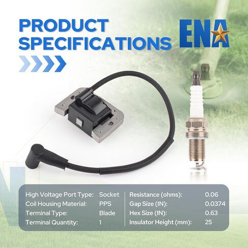 ملف الإشعال ENA 32-584-25-S متوافق مع محركات Kohler KT740 KT745 ZT740 جزازة العشب مع مجموعة قابس شرارة مكونة من قطعتين بديلتين لـ 32-584-24-S 32-584-09-S 3258425 in Kuwait