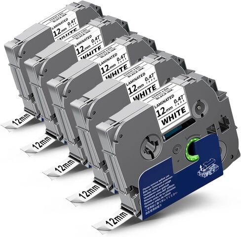 TZe 12mm 0.47 Laminated White TZe231 TZ Tape Compatible for Brother TZe-231 P Touch 1/2 inch Label Maker Tape Refills, Work with Brother PT-D210 PT-D220 H110 H100 D400 D410 D610BT, 12mm x 8m, 3-Pack in Saudi Arabia