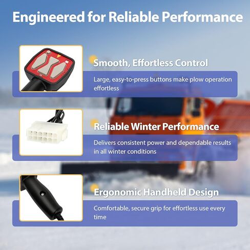 Handheld Snowplow Controller Compatible with Western 56462 Fisher 9400 SAM 1306902 Straight Blade 6 Pin Plug Replacement Switch for Snowplow Trucks Driveway Snow Removal Winter Clearing in Saudi Arabia