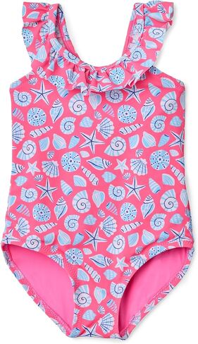 Amazon Essentials Girls' Frill-Trimmed One Piece Swimsuit in Kuwait