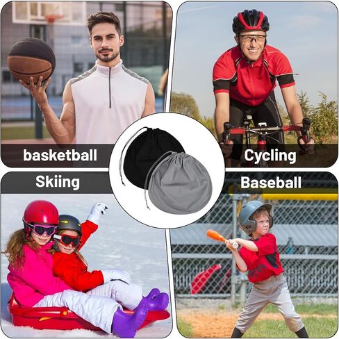 2 Pack Helmet Bags Welding Motorcycle Hood Bag with Drawstring Locking Folding Large Storage Helmet Cover Lightweight Helmets Protection Storage Bag for Bicycle Bike Riding Travel Racing(Black, Grey) in Saudi Arabia