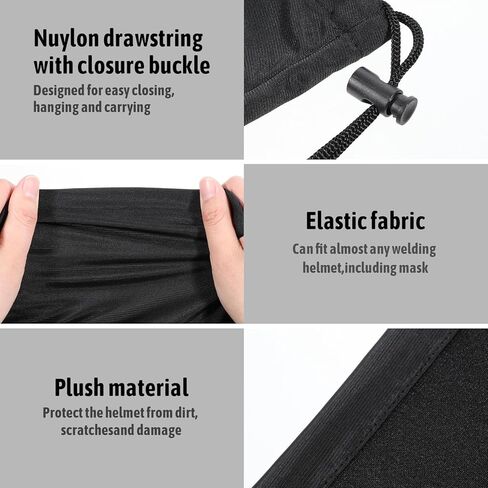 Hockey Helmet Bag Welding Motorcycle Hood Bag With Drawstring Locking Protection Storage Bag Large Capacity, Lightweight, Drawstring Locking For Motorcycle Welding Hockey Football Bike Helmets (Black) in Saudi Arabia