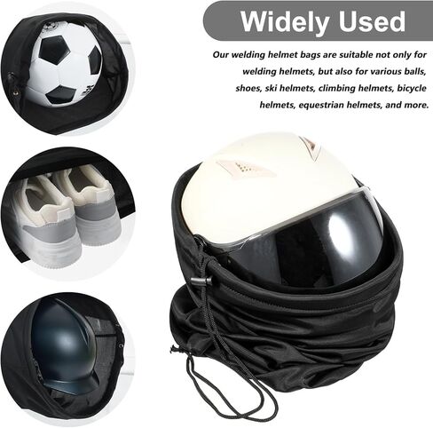 Hockey Helmet Bag Welding Motorcycle Hood Bag With Drawstring Locking Protection Storage Bag Large Capacity, Lightweight, Drawstring Locking For Motorcycle Welding Hockey Football Bike Helmets (Black) in Saudi Arabia