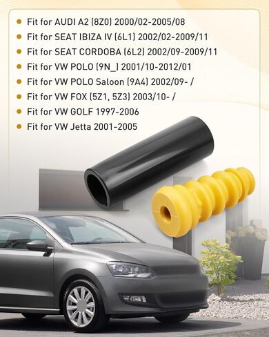 1J0512131B طقم أحذية تعليق خلفي ممتص للصدمات مناسب لسيارة VW Golf/Jetta/Polo/Audi A2/ SEAT Ibiza/Cordoba، رقم الجزء البديل 6Q0512131B، مطاط in Kuwait