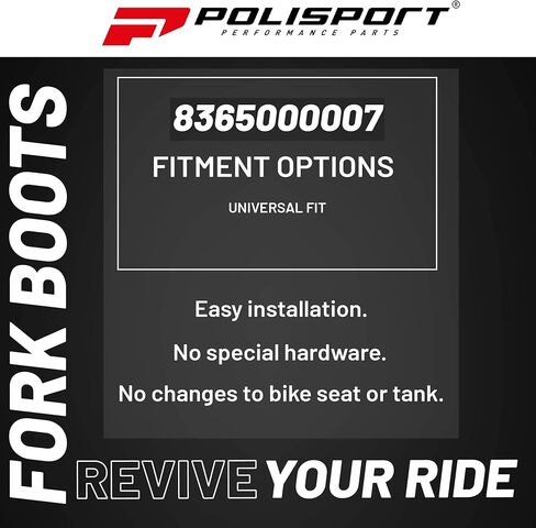 Polisport Universal Fork Boots Enduro، طول 430 مم × 41 مم علوي × 58 مم سفلي، مادة متينة تشبه المطاط، زوج للموتوكروس والدراجات النارية على الطرق الوعرة، أحمر in Saudi Arabia
