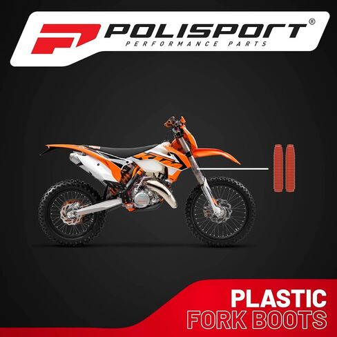 Polisport Universal Fork Boots Enduro، طول 430 مم × 41 مم علوي × 58 مم سفلي، مادة متينة تشبه المطاط، زوج للموتوكروس والدراجات النارية على الطرق الوعرة، أحمر in Saudi Arabia