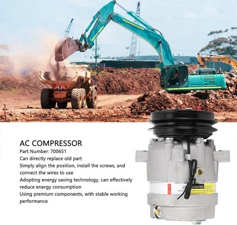 ضاغط تكييف الهواء Marhynchus Excavator، قطعة بديلة لضاغط التيار المتردد من سبائك الصلب رقم 700651 مع تقنية توفير الطاقة لـ DH55 DH60 12V in Kuwait