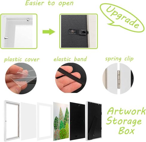 2PCS Kids Art Frames, 8.6x11.6in Front Opening Kids Artwork Frames Changeable Child Artwork Picture Display, Children Storage Frame for Wall, Holds 50pcs Drawings, Craft, White in Saudi Arabia