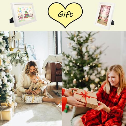 2PCS Kids Art Frames, 8.6x11.6in Front Opening Kids Artwork Frames Changeable Child Artwork Picture Display, Children Storage Frame for Wall, Holds 50pcs Drawings, Craft, White in Saudi Arabia