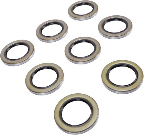 Trailer Hub Wheel Grease Seals 2.25in .376in OD Double Lip Grease Seals for Dexter Texcom RV Trailer Heavy Duty Chrome Steel Rubber Construction 8PCS Pack in Saudi Arabia
