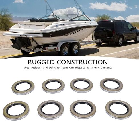 Trailer Hub Wheel Grease Seals 2.25in .376in OD Double Lip Grease Seals for Dexter Texcom RV Trailer Heavy Duty Chrome Steel Rubber Construction 8PCS Pack in Saudi Arabia