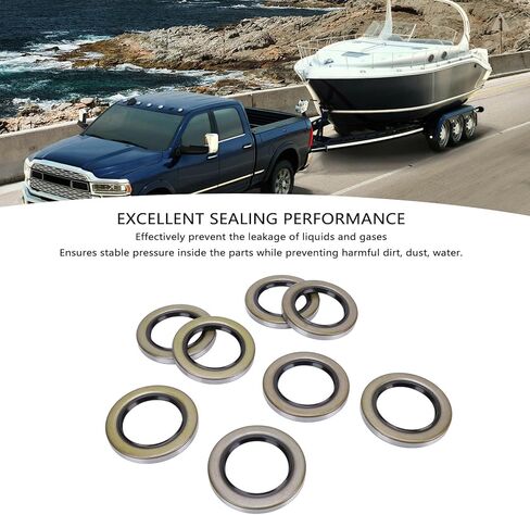Trailer Hub Wheel Grease Seals 2.25in .376in OD Double Lip Grease Seals for Dexter Texcom RV Trailer Heavy Duty Chrome Steel Rubber Construction 8PCS Pack in Saudi Arabia