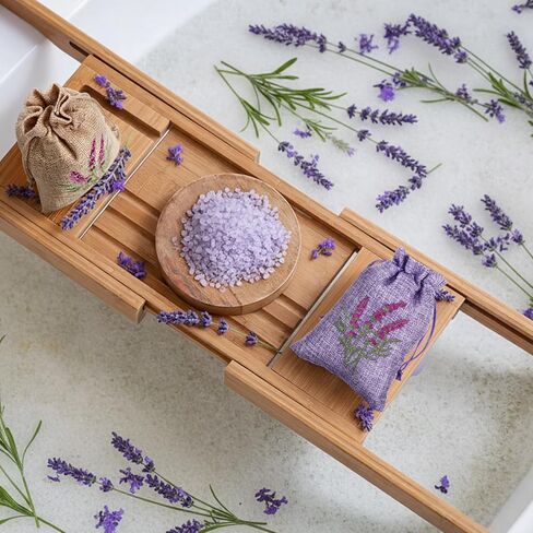 Sunnymove 30 Pcs Embroidered Lavender Sachet Bags 5.7 x 4.1 Inches Sachet Empty Bags Small Drawstring Lavender Jute Pouch for Spice Jewelry Wedding Favor Bag Car Decorations in Saudi Arabia