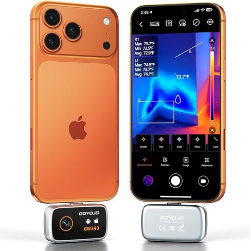 GOYOJO 256x192 Thermal Imaging Camera with Dual-Light Fusion, -4~1022°F, Handheld Infrared Thermal Imager for Home Inspection HVAC Electrical Plumbing Leak Detection and Mechanical Maintenance in Kuwait