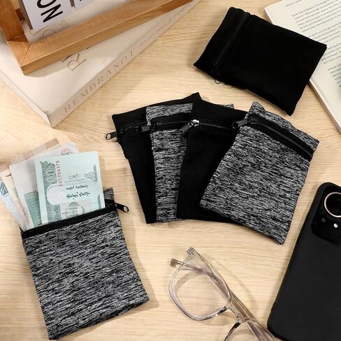 6 قطع من محفظة المعصم، محفظة معصم للرجال، سوار معصم مرن يمكن ارتداؤه مع جيب بسحاب، أساور معصم خفيفة للجري لتخزين العناصر أثناء ممارسة الرياضة والسفر والأنشطة الخارجية - طرازان in Kuwait