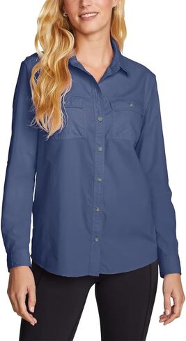 Eddie Bauer Womens Lightweight Long Sleeve Ripstop Mountain Shirt in Kuwait