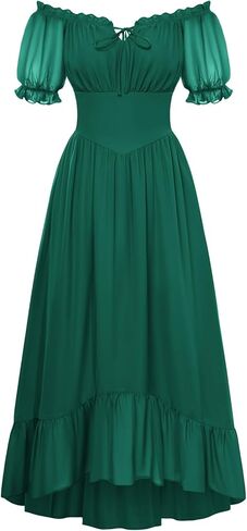 Scarlet Darkness Women Renaissance Dress Puff Sleeve Off Shoulder Fairy Milkmaid Dress in Saudi Arabia