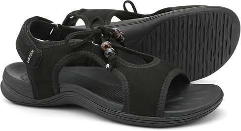 UBFEN Womens Walking Sandals Comfortable Sport Sandals for Outdoor Hiking Trails Boats Moderate Arch Support & Adjustable Rope Straps in Saudi Arabia
