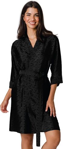 رداء تارا سارتوريا الحريري الفاخر للنساء، قابل للغسل، بطول الركبة، جاكار، XS-4XL، Oprah Daily 2025 in Kuwait