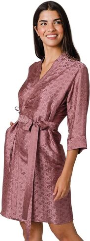رداء تارا سارتوريا الحريري الفاخر للنساء، قابل للغسل، بطول الركبة، جاكار، XS-4XL، Oprah Daily 2025 in Kuwait