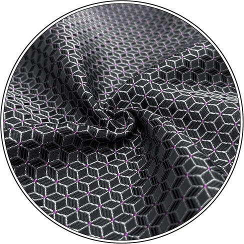 S&W SHLAX&WING Pocket Square for Men Black Pattern White Cubes Elegant Large Size Gift Woven in Saudi Arabia