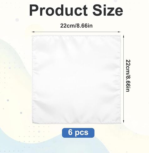6 PCS White Suit Pocket Squares For Men, Satin-Finish Mens Pocket Square for Formal Suit Pockets Squares for Men and Wedding Accessories in Saudi Arabia