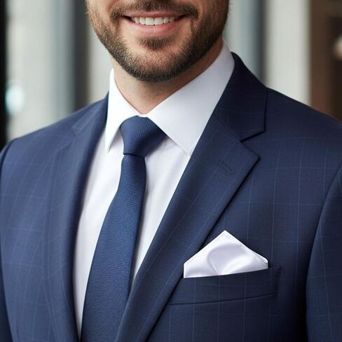 6 PCS White Suit Pocket Squares For Men, Satin-Finish Mens Pocket Square for Formal Suit Pockets Squares for Men and Wedding Accessories in Saudi Arabia