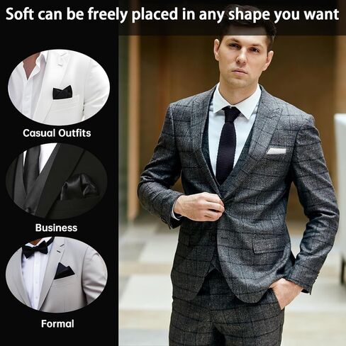Mens Pocket Square Satin Pocket Square Solid Color Handkerchief Suit Pocket Squares for Business Dinner Wedding in Saudi Arabia