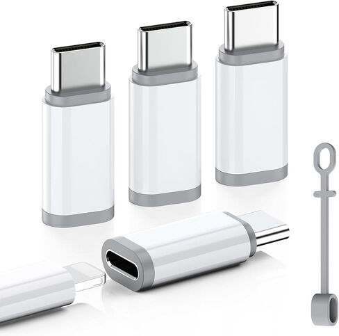 LERTOSEN Lightning Female to USB C Male Adapter (4 Pack) Type C Charger Converter Cord Cable for iPhone 15/15 Pro/15 Pro Max/15 Plus,iPad Air,Samsung,Support Charging & Data Transfer,Not for Audio/OTG in Saudi Arabia