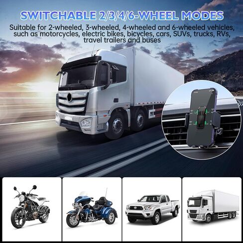 B-Qtech Tire Pressure Monitoring System with 6 External Sensors, Wireless TPMS for Car Truck RV Motorcycle, 6 Alert Modes Support iOS & Android, Real-time Display Pressure/Temp in Saudi Arabia