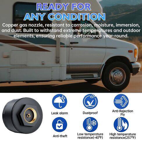 B-Qtech Tire Pressure Monitoring System with 6 External Sensors, Wireless TPMS for Car Truck RV Motorcycle, 6 Alert Modes Support iOS & Android, Real-time Display Pressure/Temp in Saudi Arabia