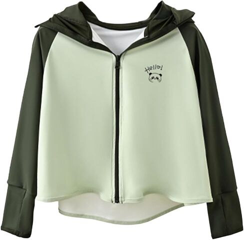 Girls Rash Guard Zip Up Hoodie Jackets UPF 50+ Sun Protection Shirts Lightweight SPF UV Shirt Summer Fashion Clothes in Saudi Arabia