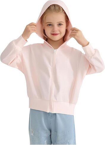 Girls Rash Guard Lightweight Zip Up SPF UV Shirts Cooling UPF 50+ Sun Protection Hoodie Jackets Summer Going Out Clothes in Saudi Arabia