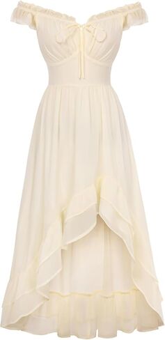 SCARLET DARKNESS Renaissance Corset Dress for Women Off Shoulder Flowy Sundress Wedding Guest Chiffon Dresses in Saudi Arabia